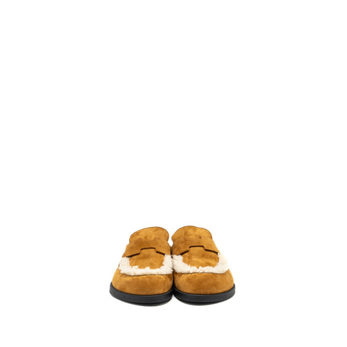 HERMES MULES HOMME GO CHEVRE GOATSKIN BEIGE/ECRU