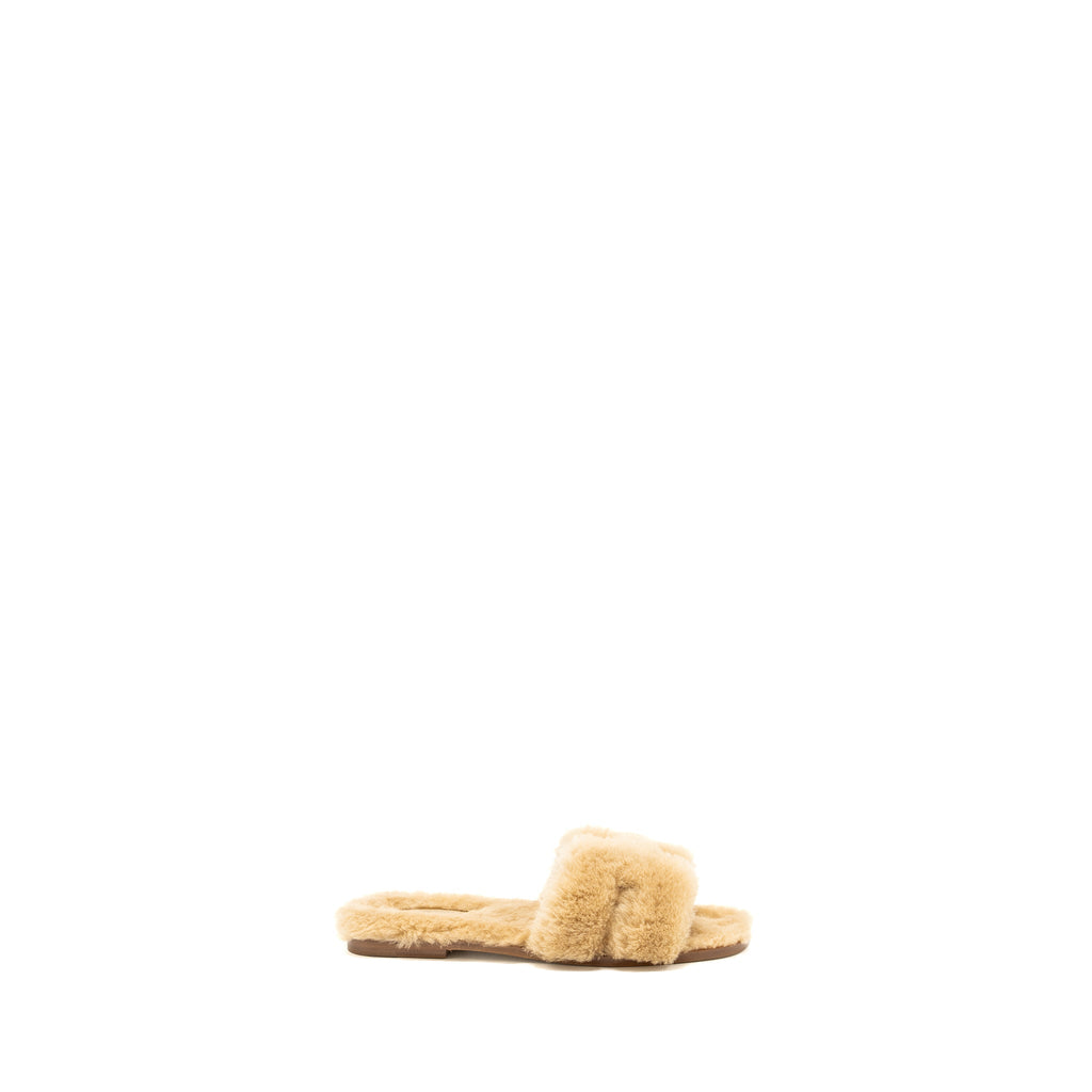 HERMES ORAN SANDAL SHEARING BEIGE ARGILE