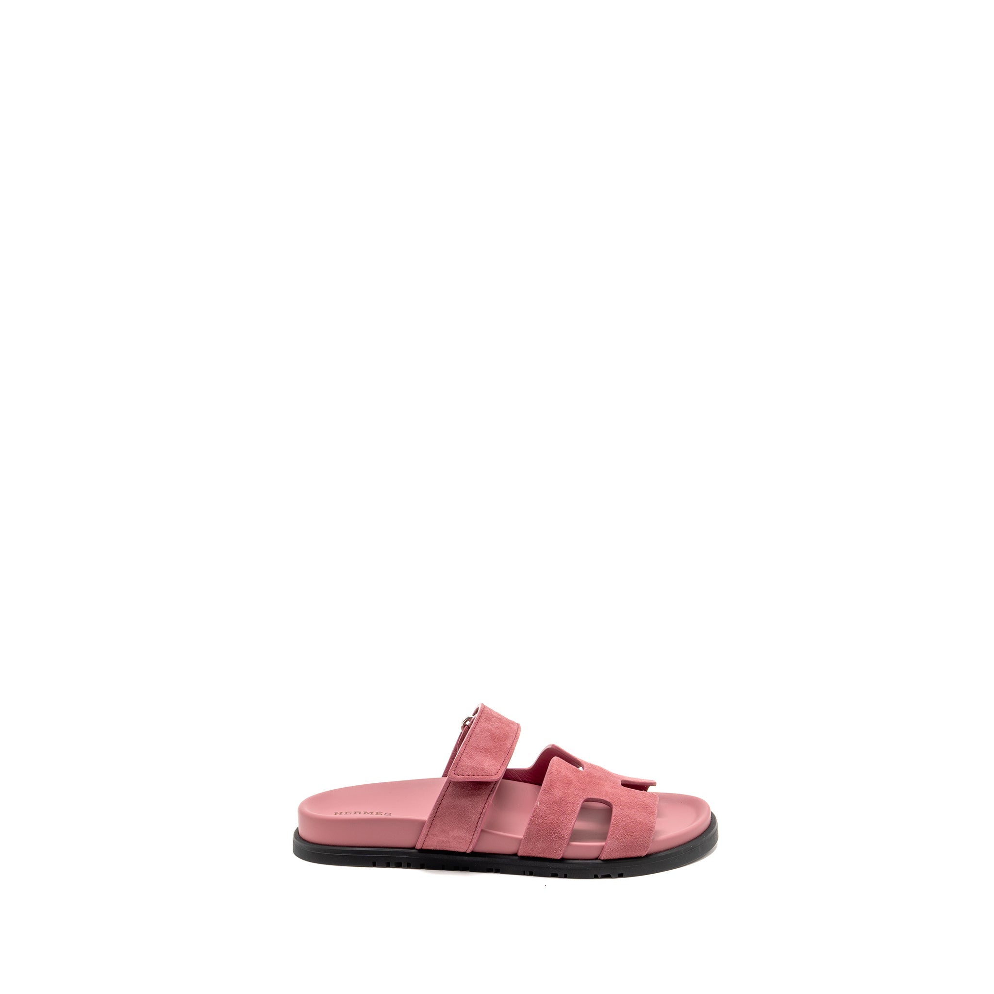 HERMES CHYPRE SANDALS CHEVRE VELOURS ROSE APHRODITE