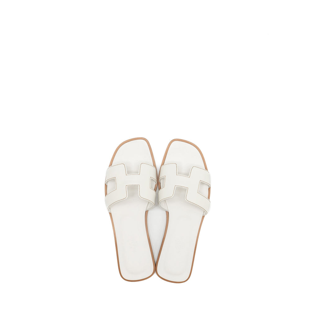 HERMES ORAN SANDALS WHITE