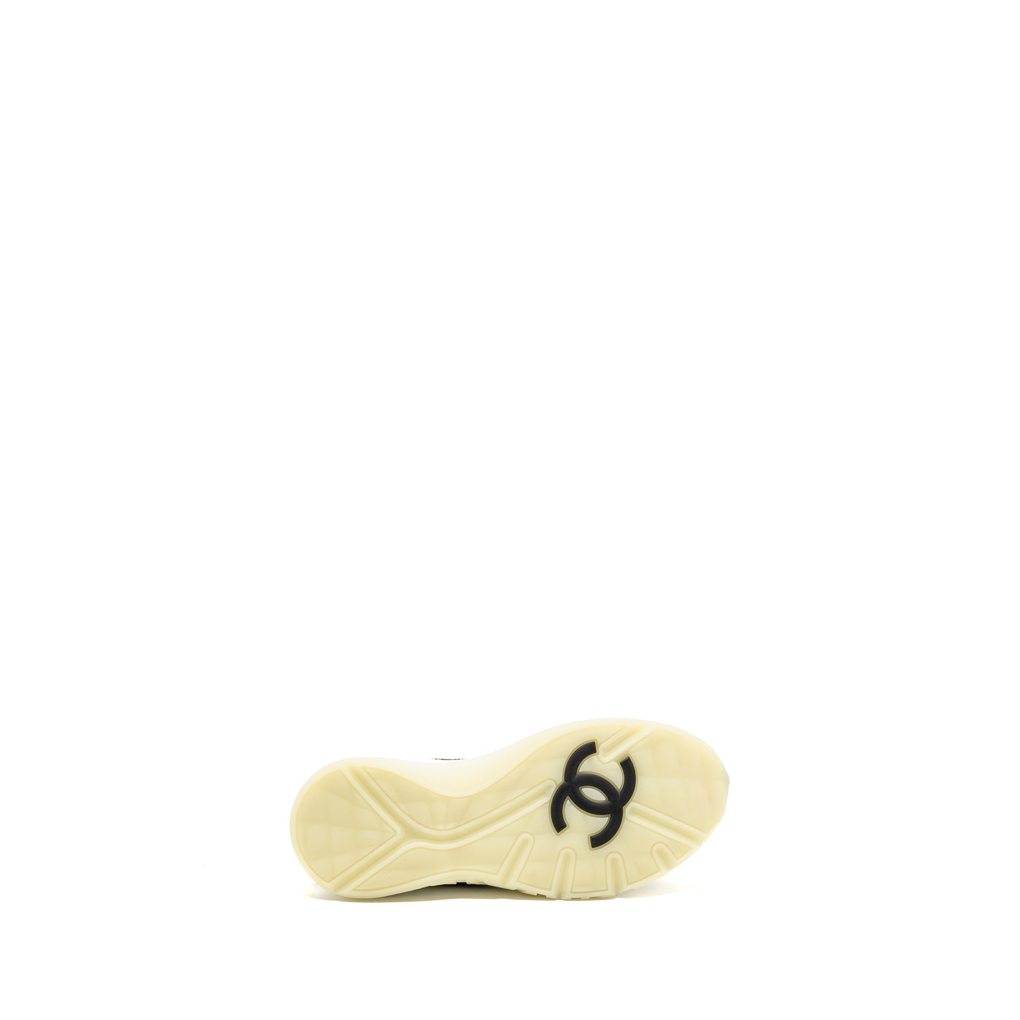 CHANEL CC AND LETTER LOGO SNEAKERS SUEDE/FABRIC BLACK/WHITE