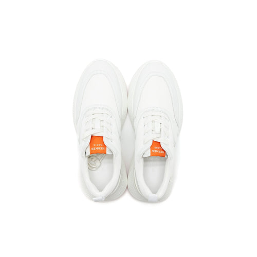 HERMES GIGA SNEAKER MESH/CALFSKIN WHITE/ORANGE