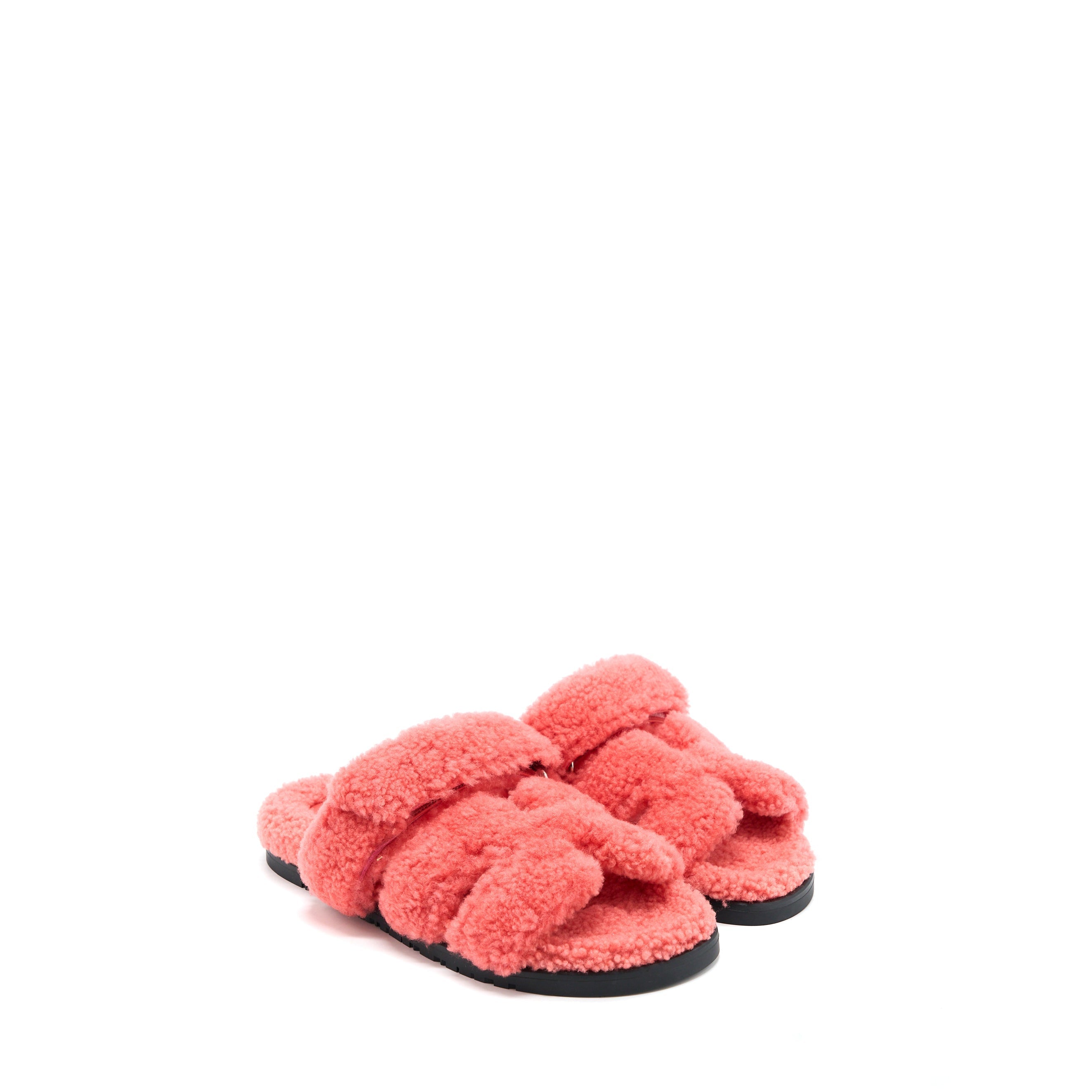 HERMES CHYPRE SANDAL SHEARLING ROSE DU DESERT