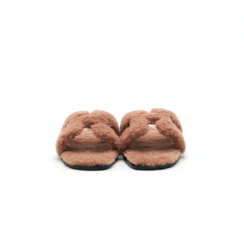 HERMES SANDALE ORAN PEAU LANINEE ROSE AUBE