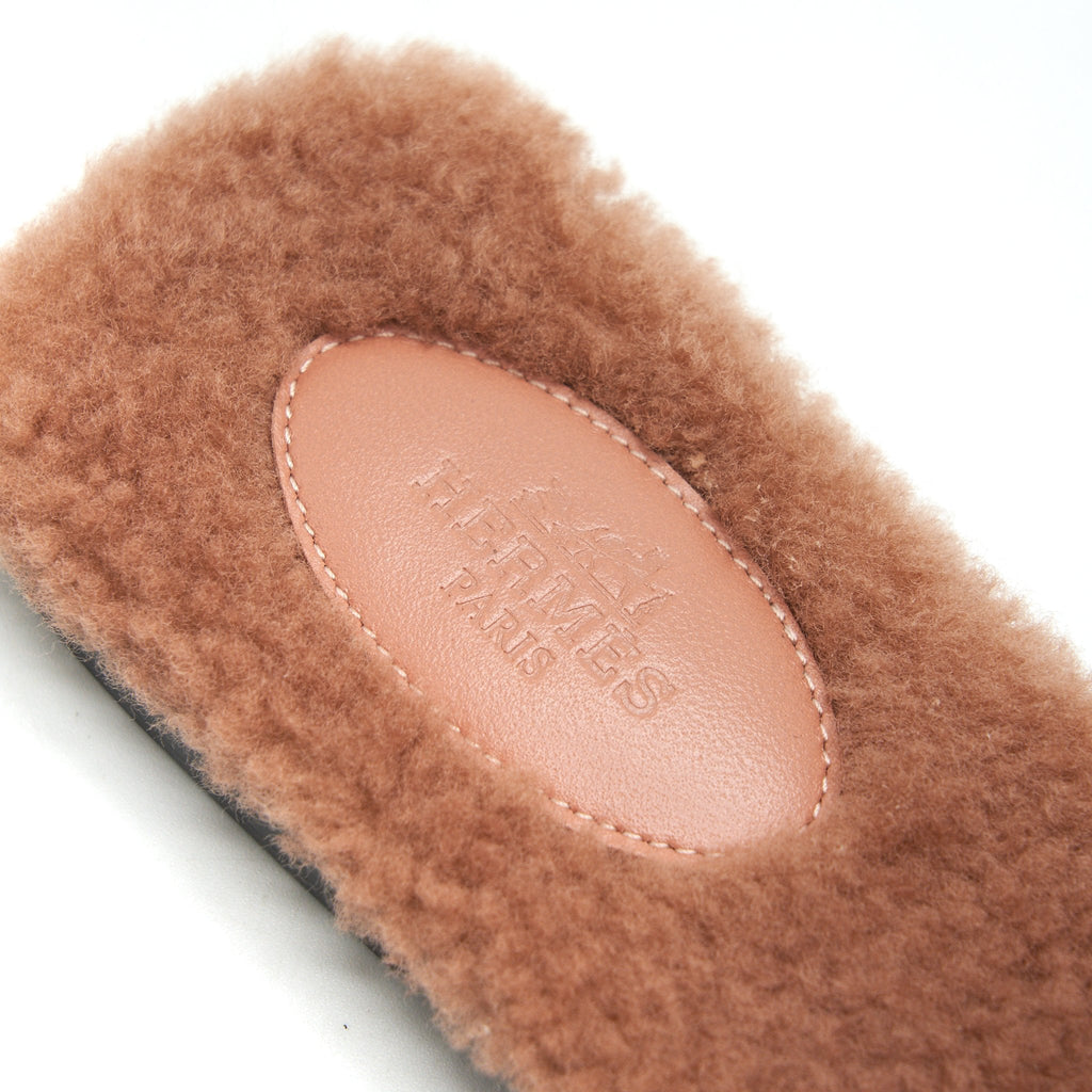 HERMES SANDALE ORAN PEAU LANINEE ROSE AUBE