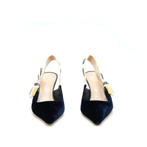 DIOR SLINGBACK PUMP VELVET NAVY