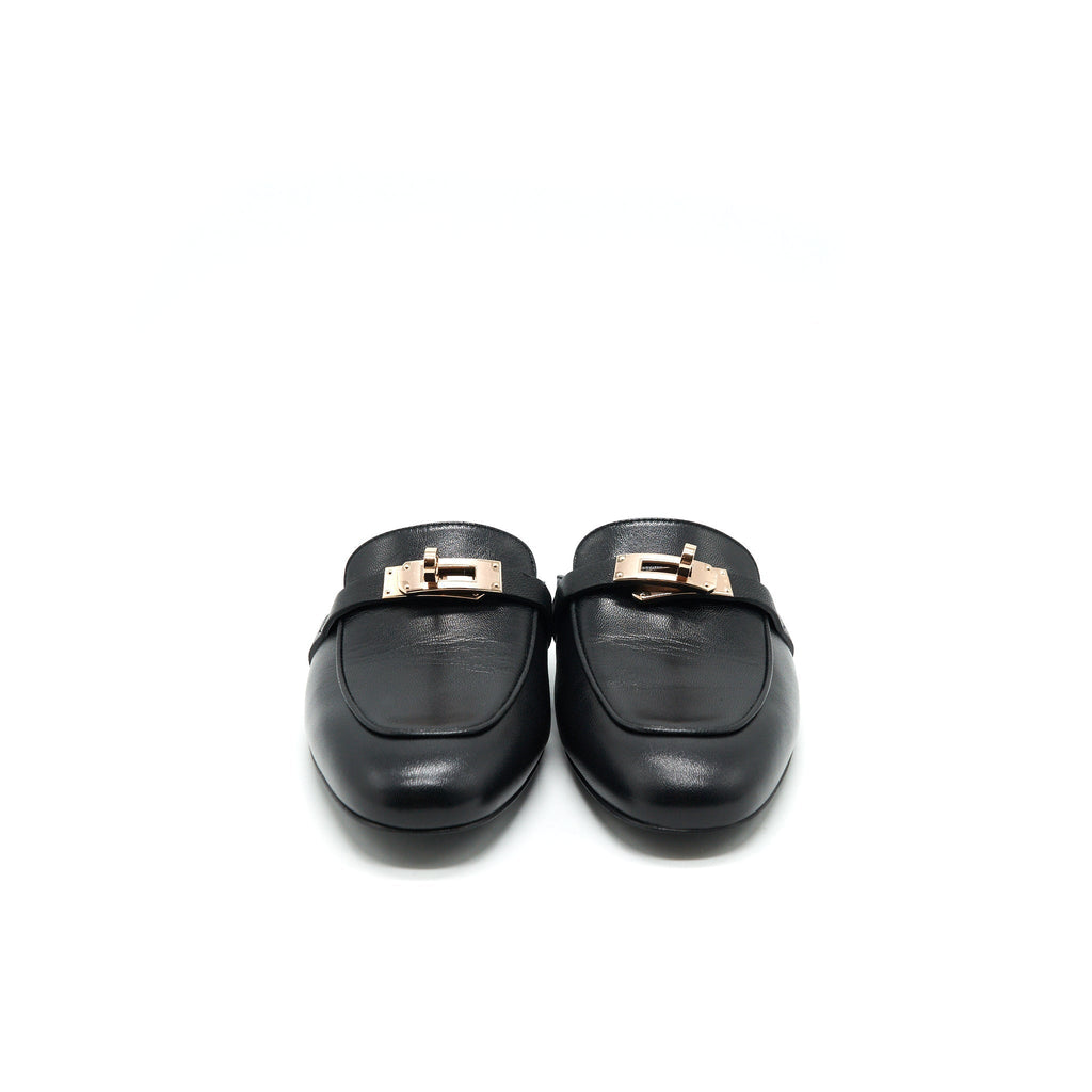 HERMES OZ MULE BLACK WITH RGHW