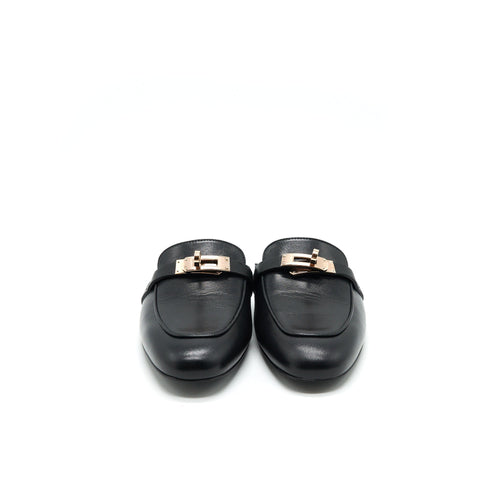 HERMES OZ MULE BLACK WITH RGHW
