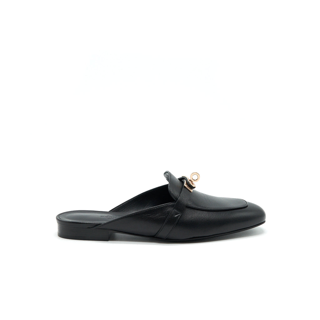 HERMES OZ MULE BLACK WITH RGHW
