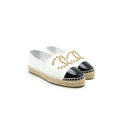 CHANEL WHITE & BLACK ESPADRILLES