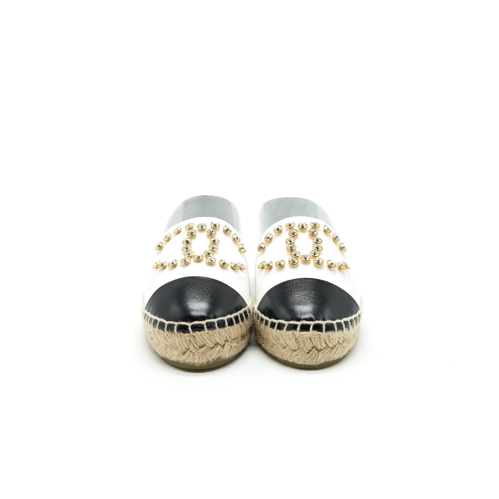 CHANEL WHITE & BLACK ESPADRILLES