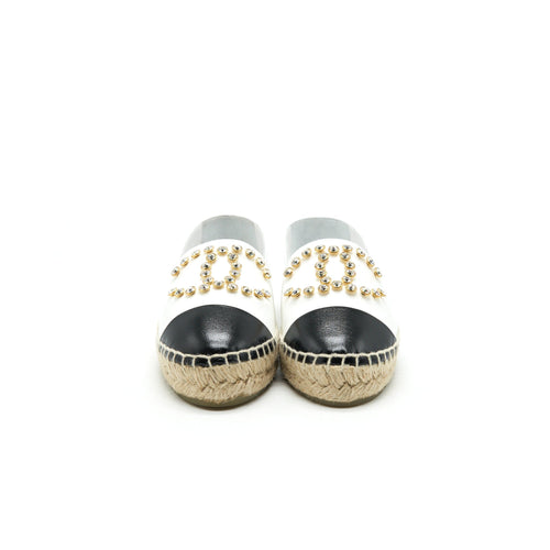 CHANEL WHITE & BLACK ESPADRILLES