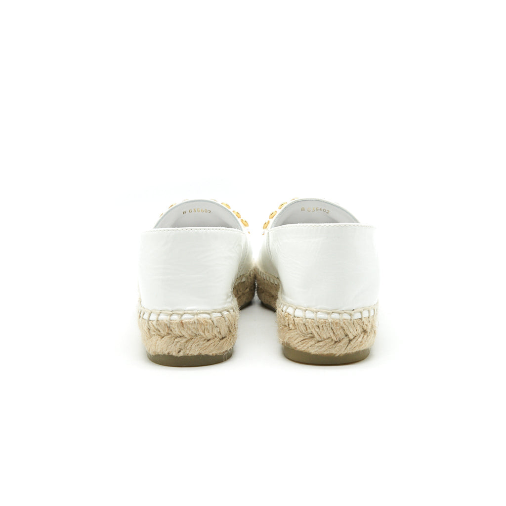 CHANEL WHITE & BLACK ESPADRILLES