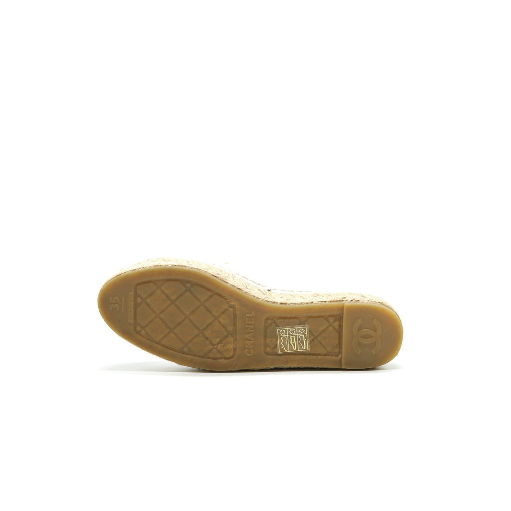 CHANEL WHITE & BLACK ESPADRILLES
