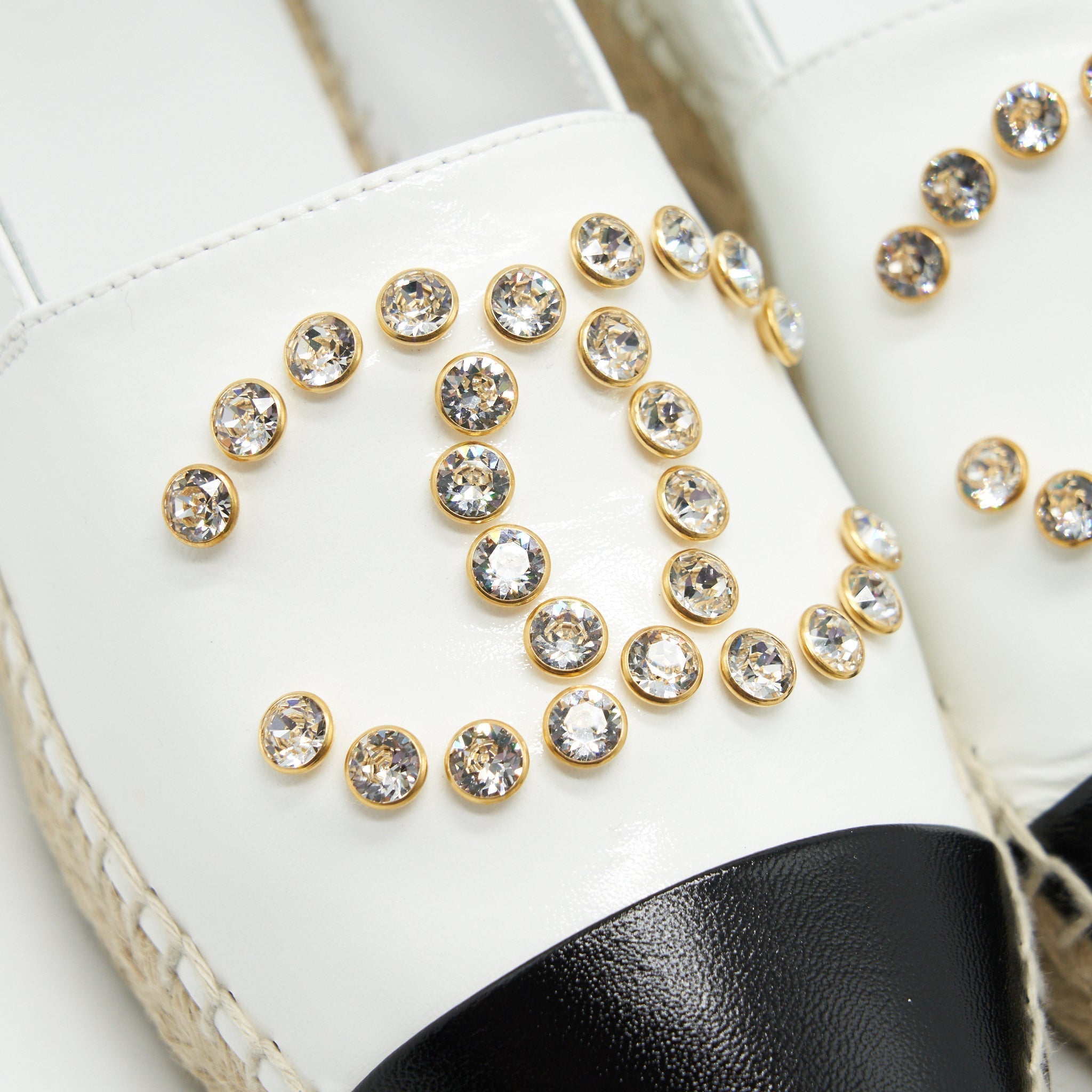 CHANEL WHITE & BLACK ESPADRILLES