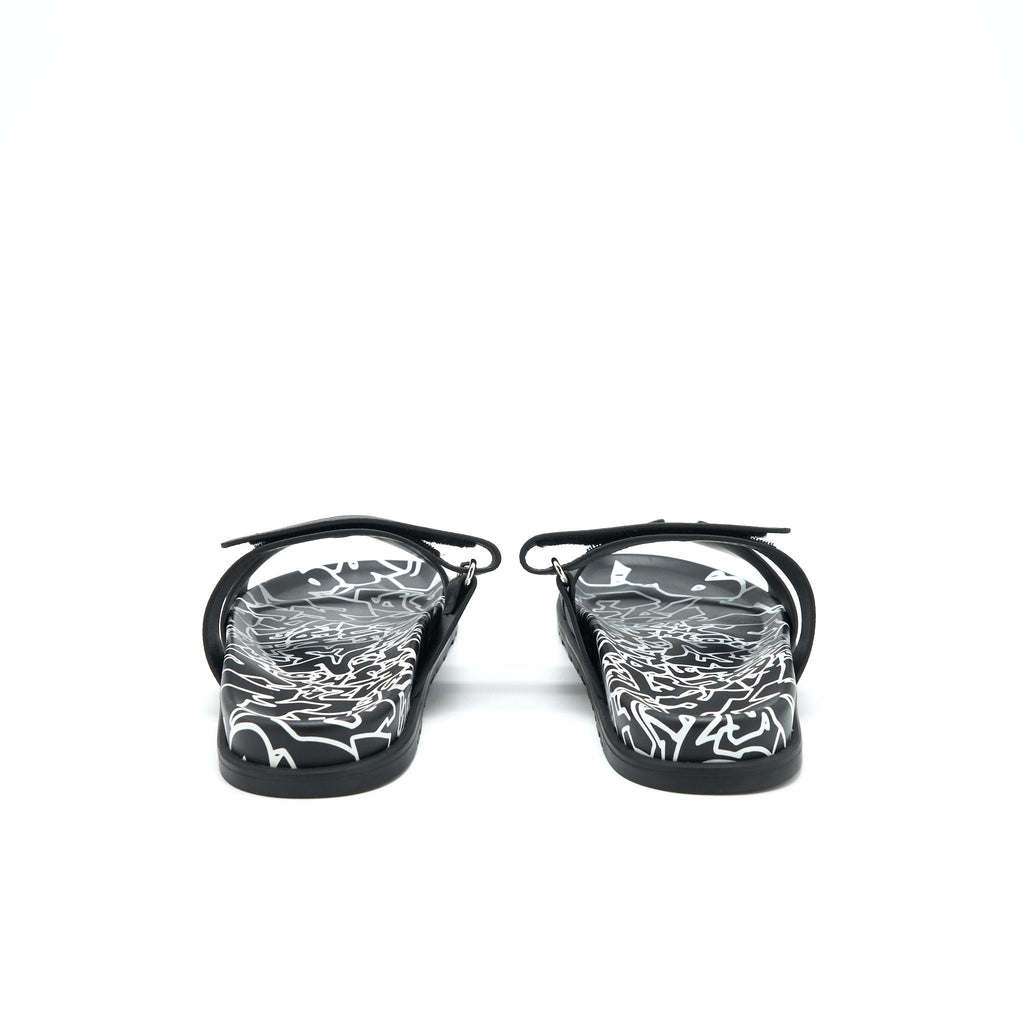 HERMES MEN’S CHYPRE SANDAL BLACK AND WHITE