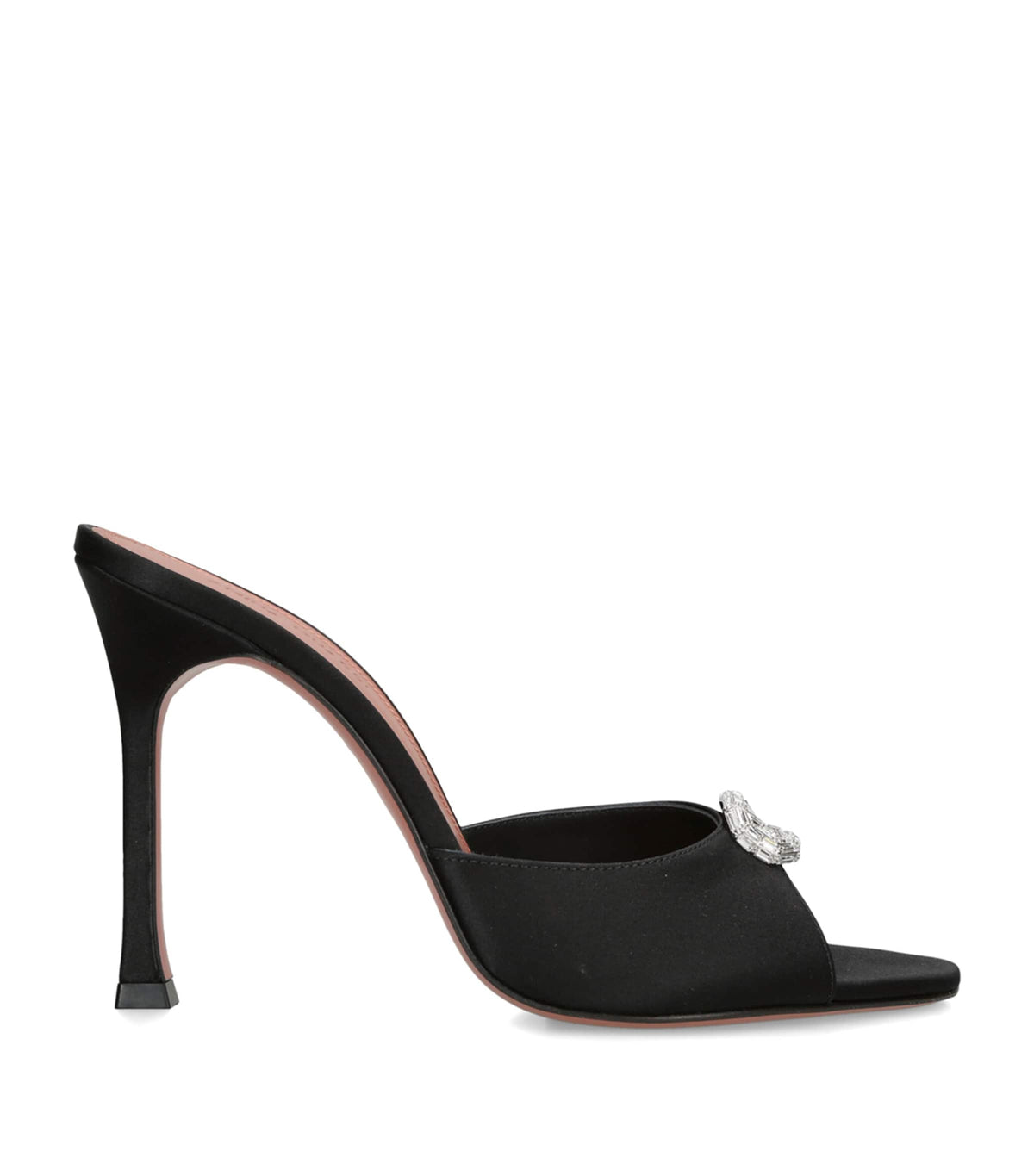 Amina Muaddi Satin Mini Camelia Heeled Mules 105