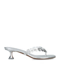 Amina Muaddi Leather Janis Heeled Sandals 45