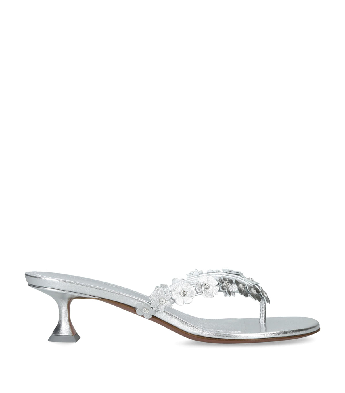 Amina Muaddi Leather Janis Heeled Sandals 45