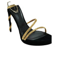 René Caovilla Cleo 110 Crystal-Embellished Leather Sandal - Gold