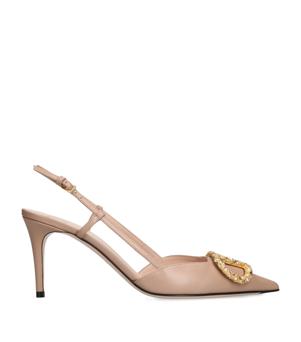 Valentino Garavani Leather VLogo Slingback Pumps 80