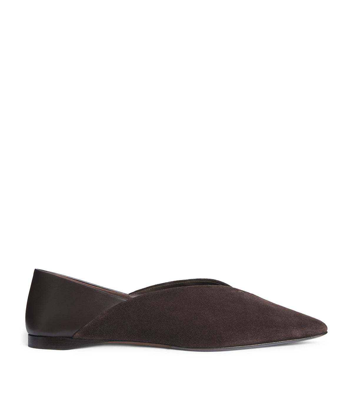 Max Mara Suede Leather-Trim Ballet Flats