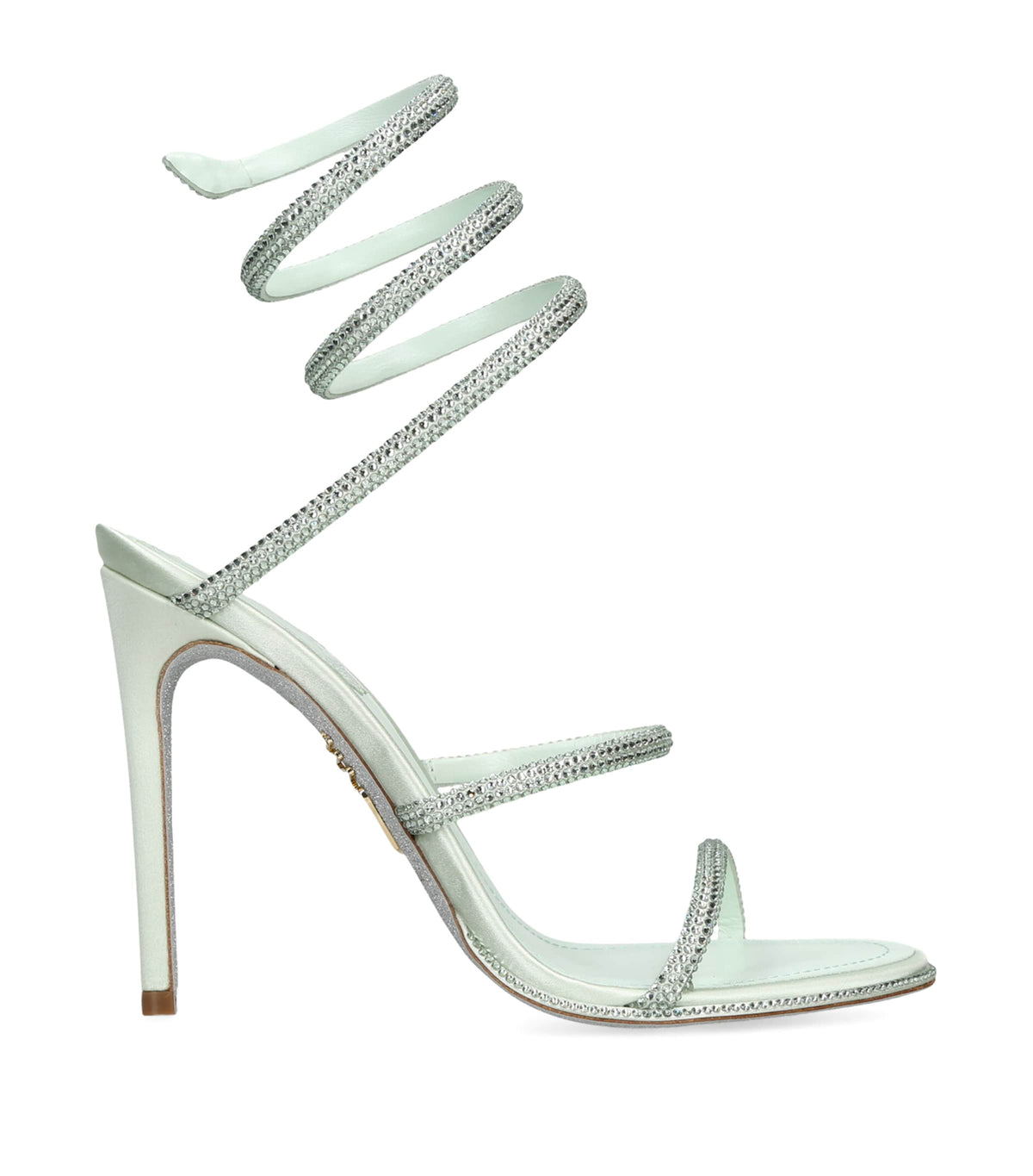 René Caovilla Satin Crystal-Embellished Cleo Sandals 105