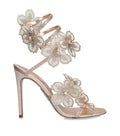 René Caovilla Satin Floral Cleo Sandals 105