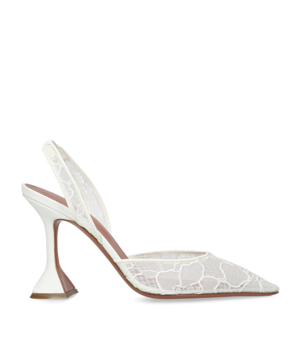Amina Muaddi Lace Holli Slingback Heels 95