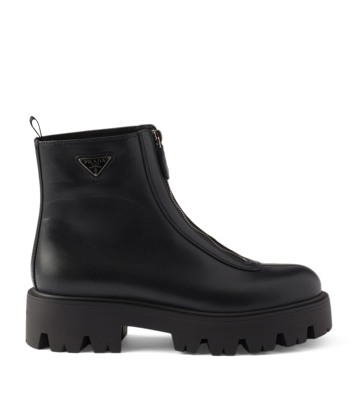 Prada Leather Zipped Ankle Boots 50