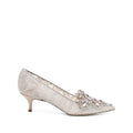 René Caovilla Cinderella 110mm Slingback Pump - Beige/Silver