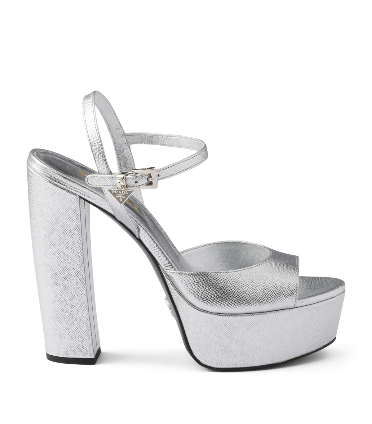 Prada Patent Saffiano Leather Platform Sandals 115