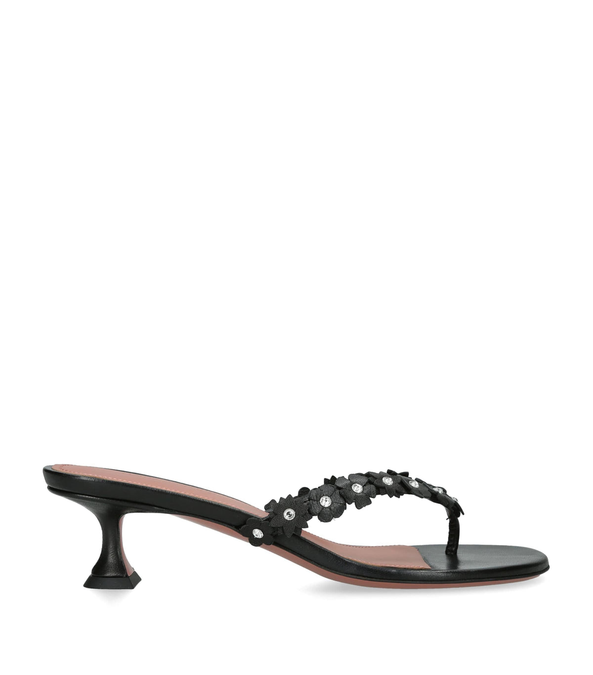 Amina Muaddi Leather Janis Heeled Sandals 45
