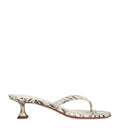 Amina Muaddi Snake-Embossed Leather Juliette Heeled Sandals 45
