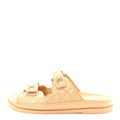 CHANEL LAMBSKIN QUILTED VELCRO DAD CHAIN CC SLIDE SANDAL PINK