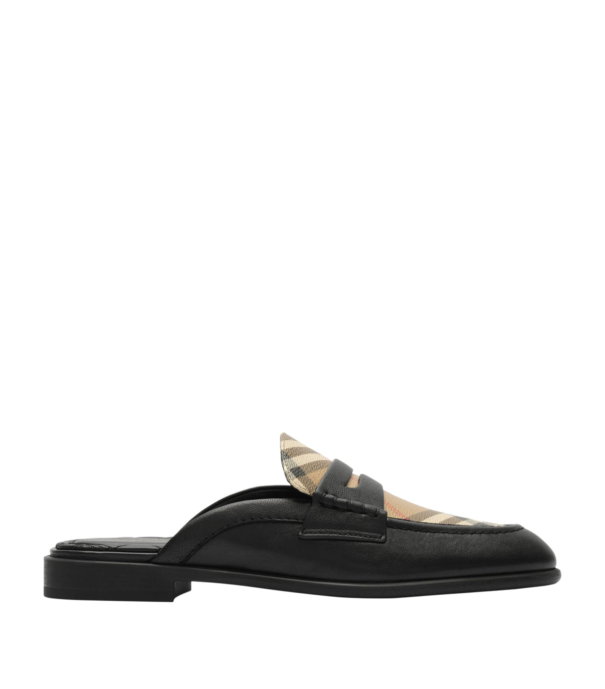Burberry Leather Check Opal Mules