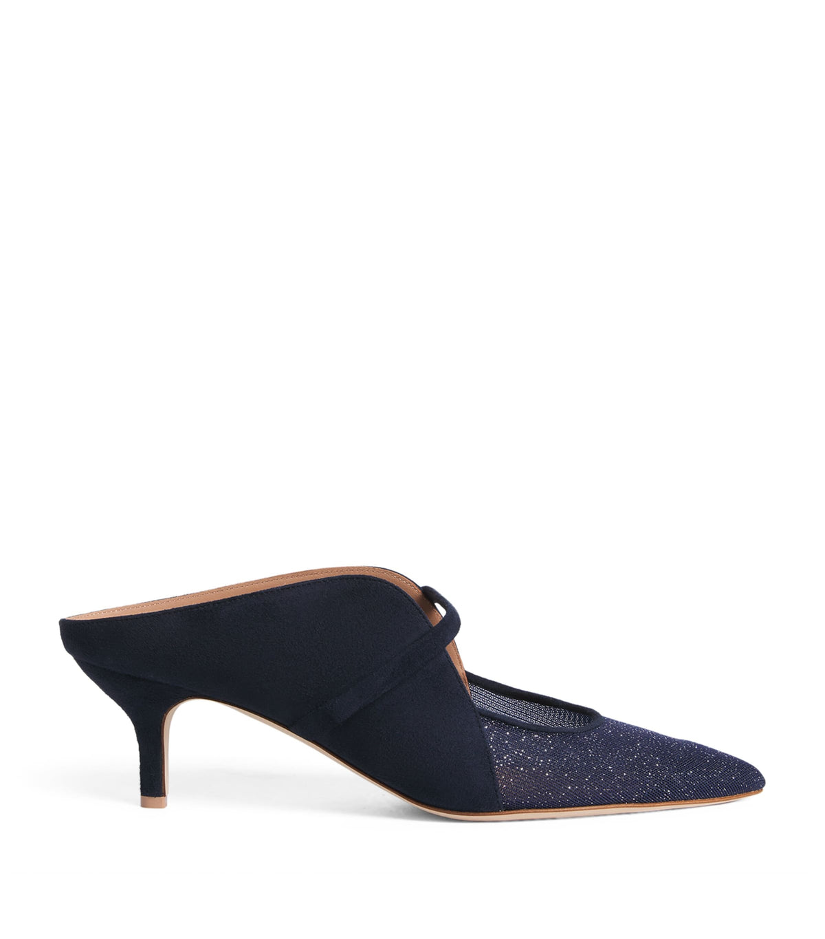 Malone Souliers Suede Embellished Maureen Arc Heeled Mules 45