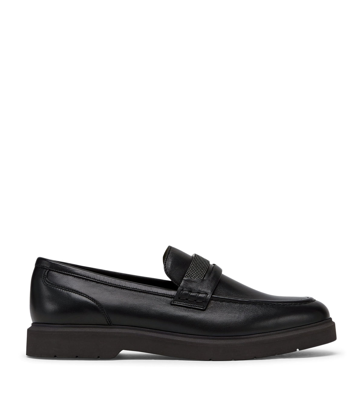 Brunello Cucinelli Leather Monili Penny Loafers