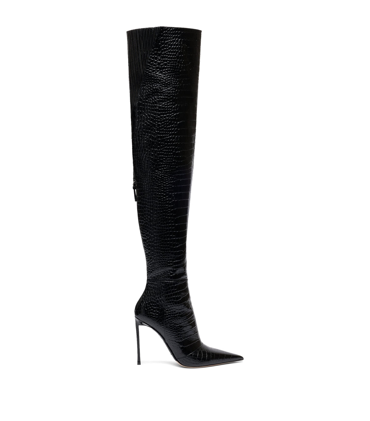 TOM FORD Croc-Embossed Leather Over-The-Knee Boots 105