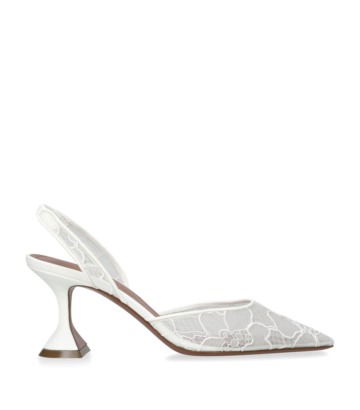 Amina Muaddi Lace Holli Slingback Pumps 70