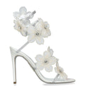 René Caovilla Leather Flower Cleo Sandals 105
