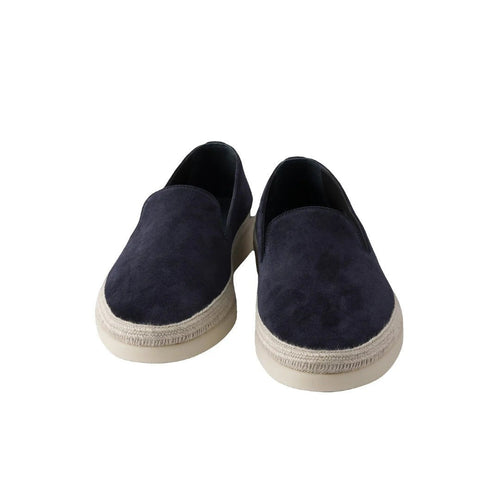 Prada Suede Boat Loafers - Navy Blue