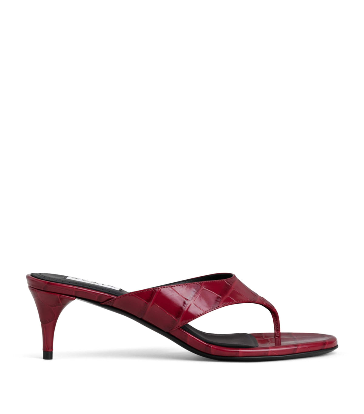 Alaïa Croc-Embossed Leather Thong Mules 55