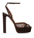 Aquazzura Suede Shear Plateau Sandals 130