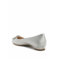 Manolo Blahnik Hangisi Flat Crystal-Buckle Ballet Flats - Silver/Grey