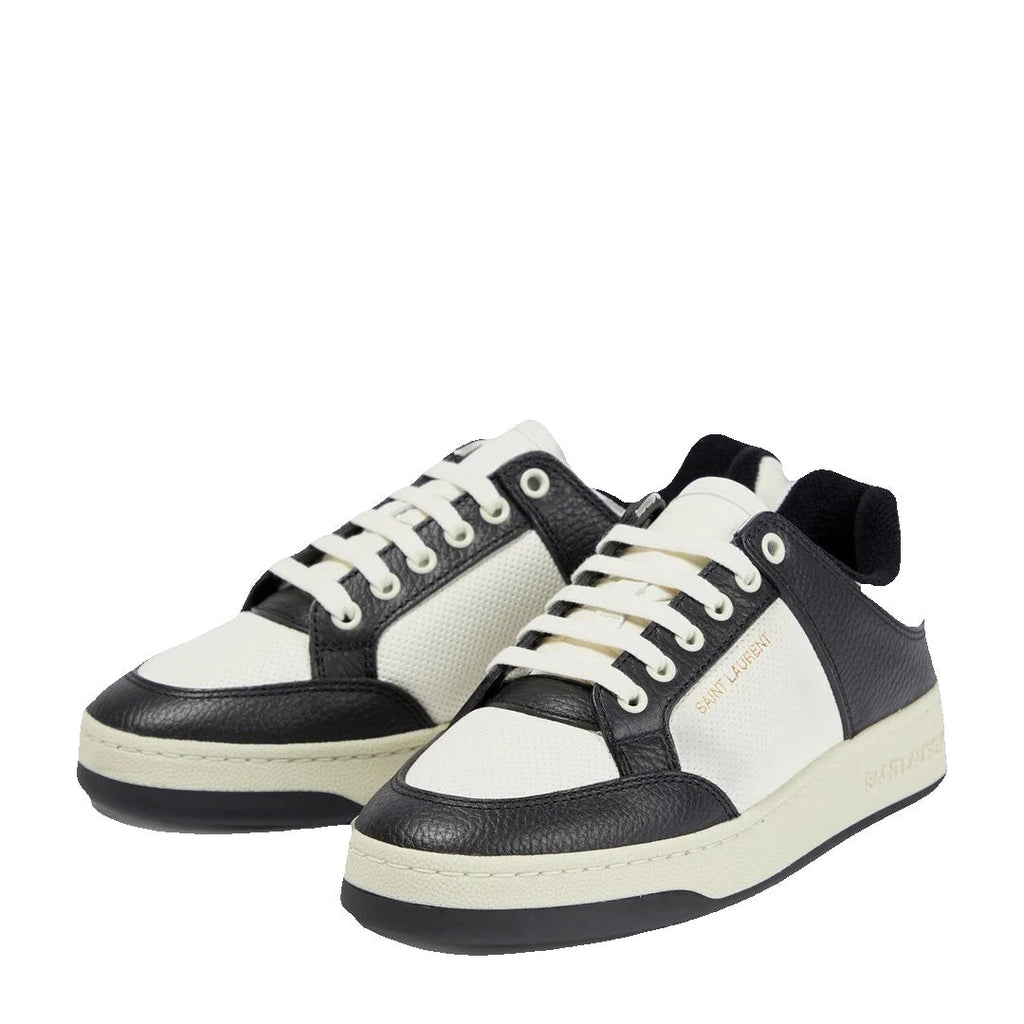 Saint Laurent SL/61 Lace-Up Leather Sneakers - Black/White