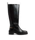 Maje Leather Embellished Knee Boots
