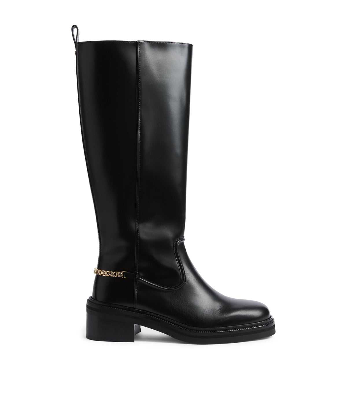 Maje Leather Embellished Knee Boots