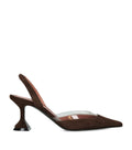 Amina Muaddi Suede Lara Slingback Heels 70