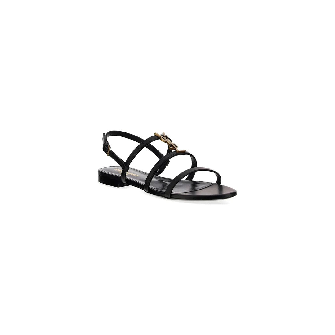 SAINT LAURENT CASSANDRE SANDALS BLACK